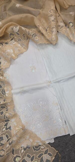Pure Mul Cotton Embroidered Dress
