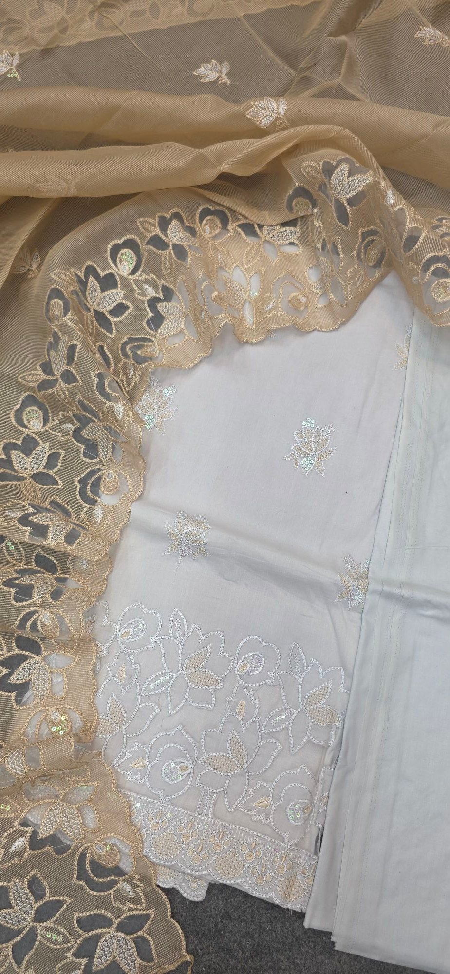 Pure Mul Cotton Embroidered Dress - Image 5
