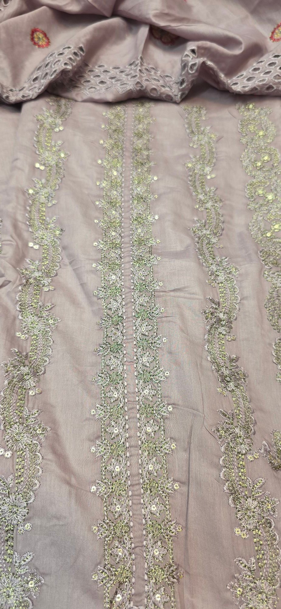 Pure Mul Cotton Embroidered Dress - Image 2