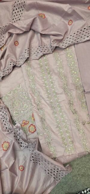 Pure Mul Cotton Embroidered Dress