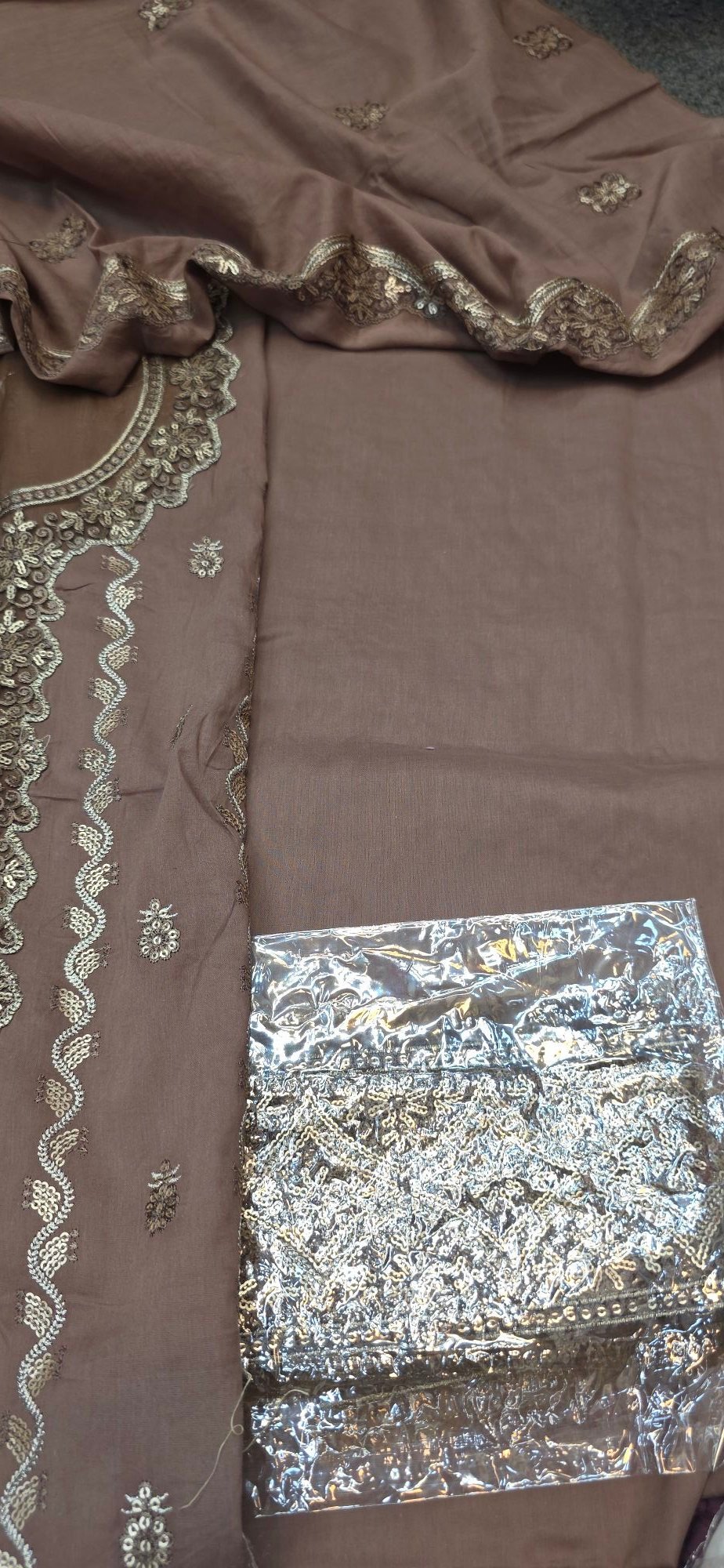 Pure Mul Cotton Embroidered Dress - Image 5