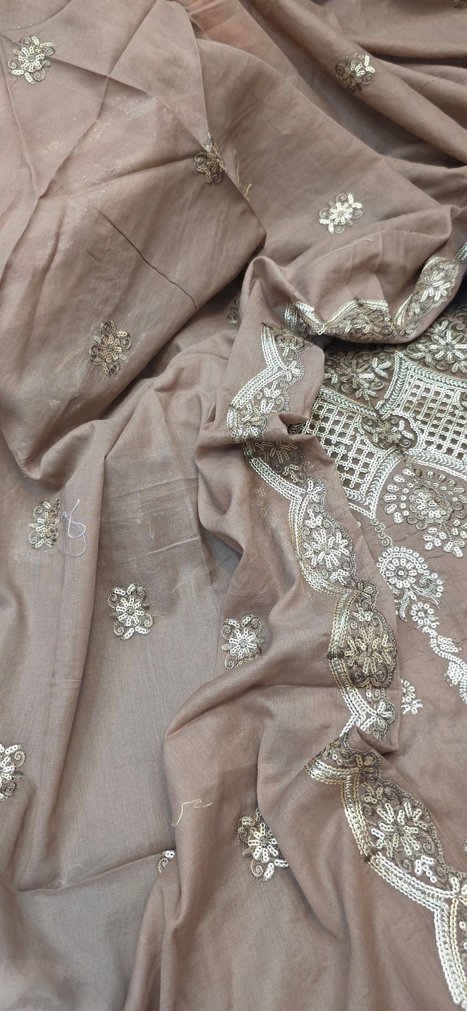 Pure Mul Cotton Embroidered Dress - Image 4