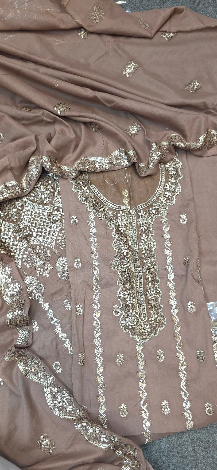 Pure Mul Cotton Embroidered Dress - Image 6