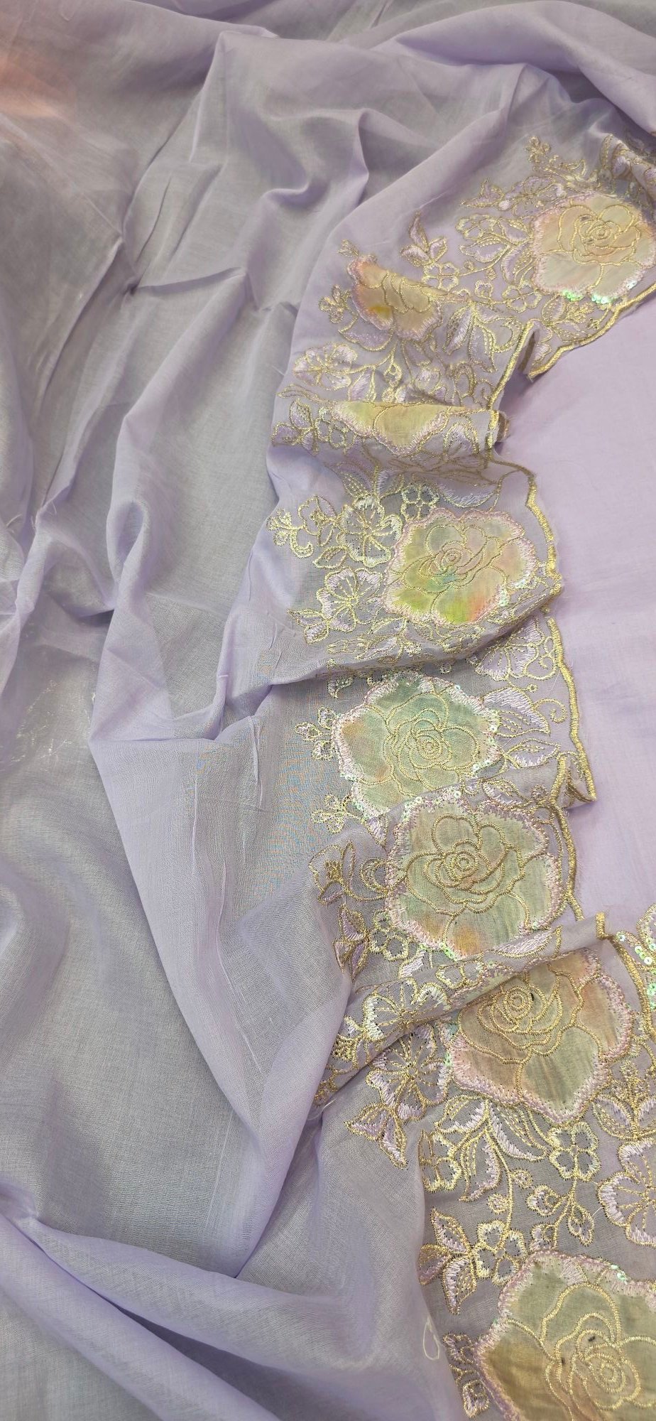 Pure Mul Cotton Embroidered Dress - Image 4
