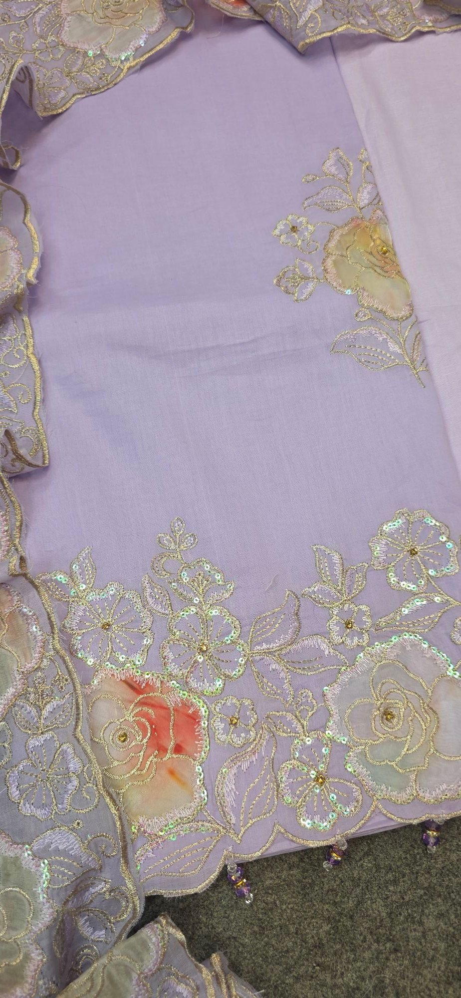 Pure Mul Cotton Embroidered Dress - Image 3