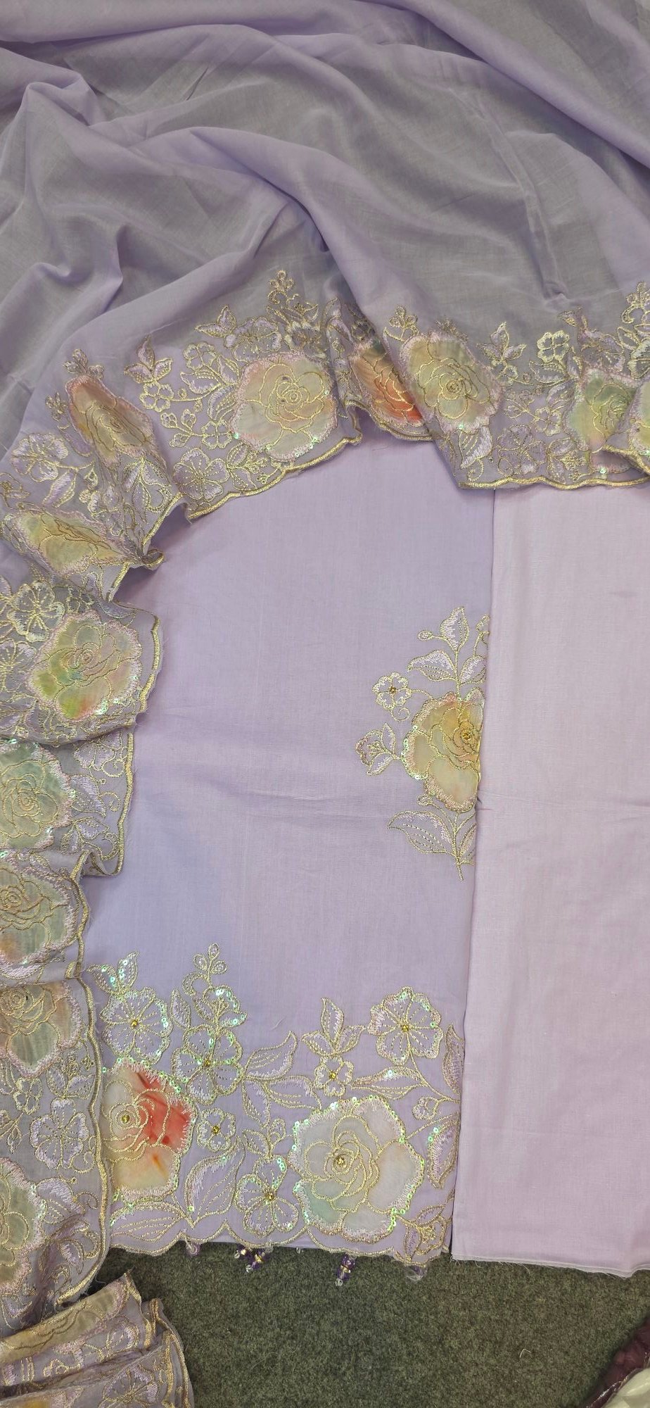 Pure Mul Cotton Embroidered Dress - Image 5