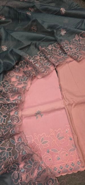 Pure Mul Cotton Embroidered Dress