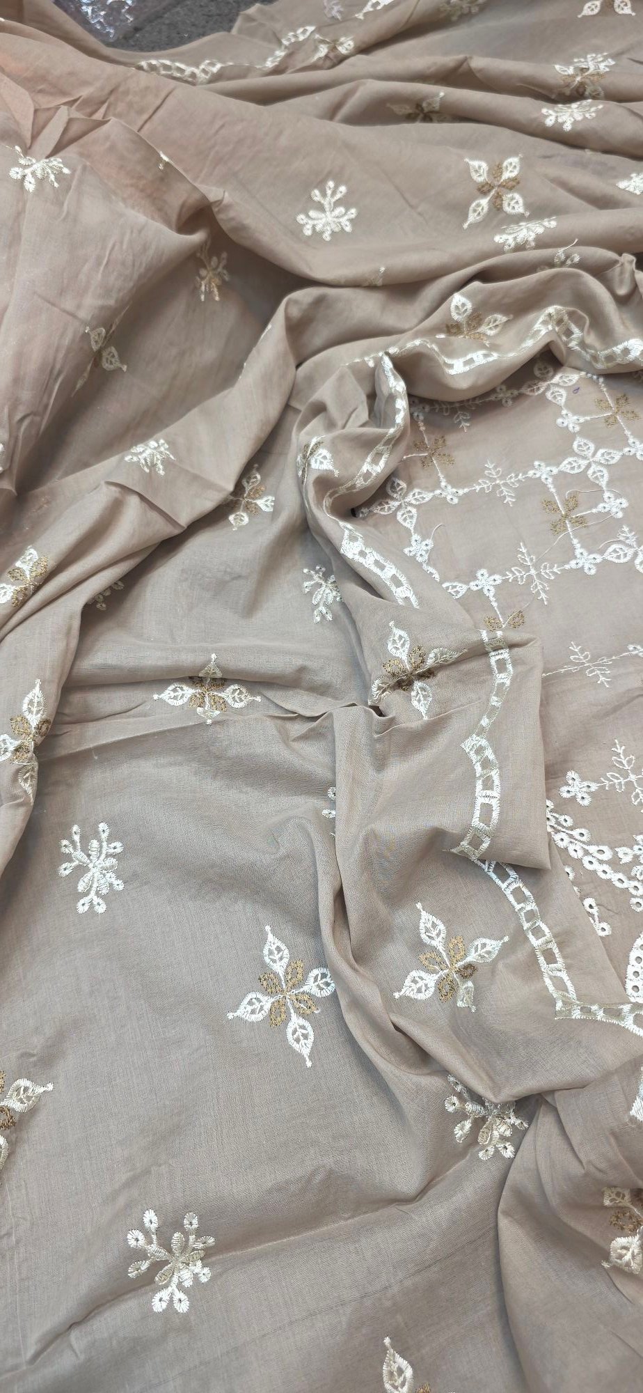 Pure Mul Cotton Embroidered Dress - Image 3