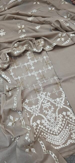 Pure Mul Cotton Embroidered Dress