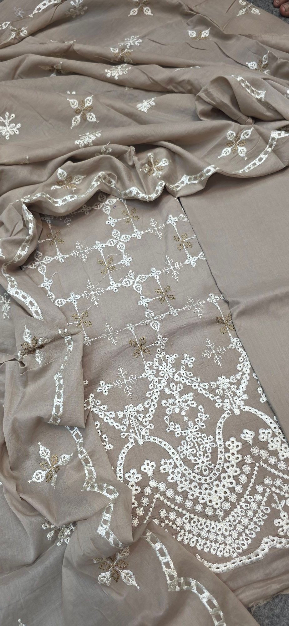 Pure Mul Cotton Embroidered Dress