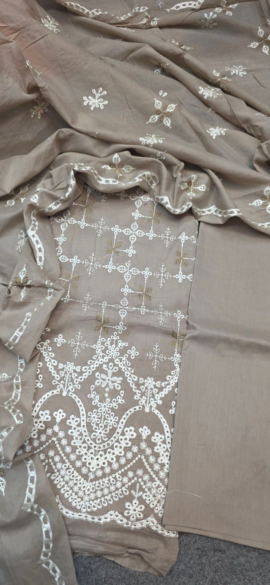 Pure Mul Cotton Embroidered Dress - Image 4