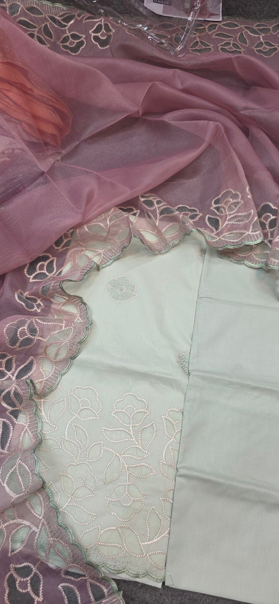 Pure Mul Cotton Embroidered Dress - Image 5