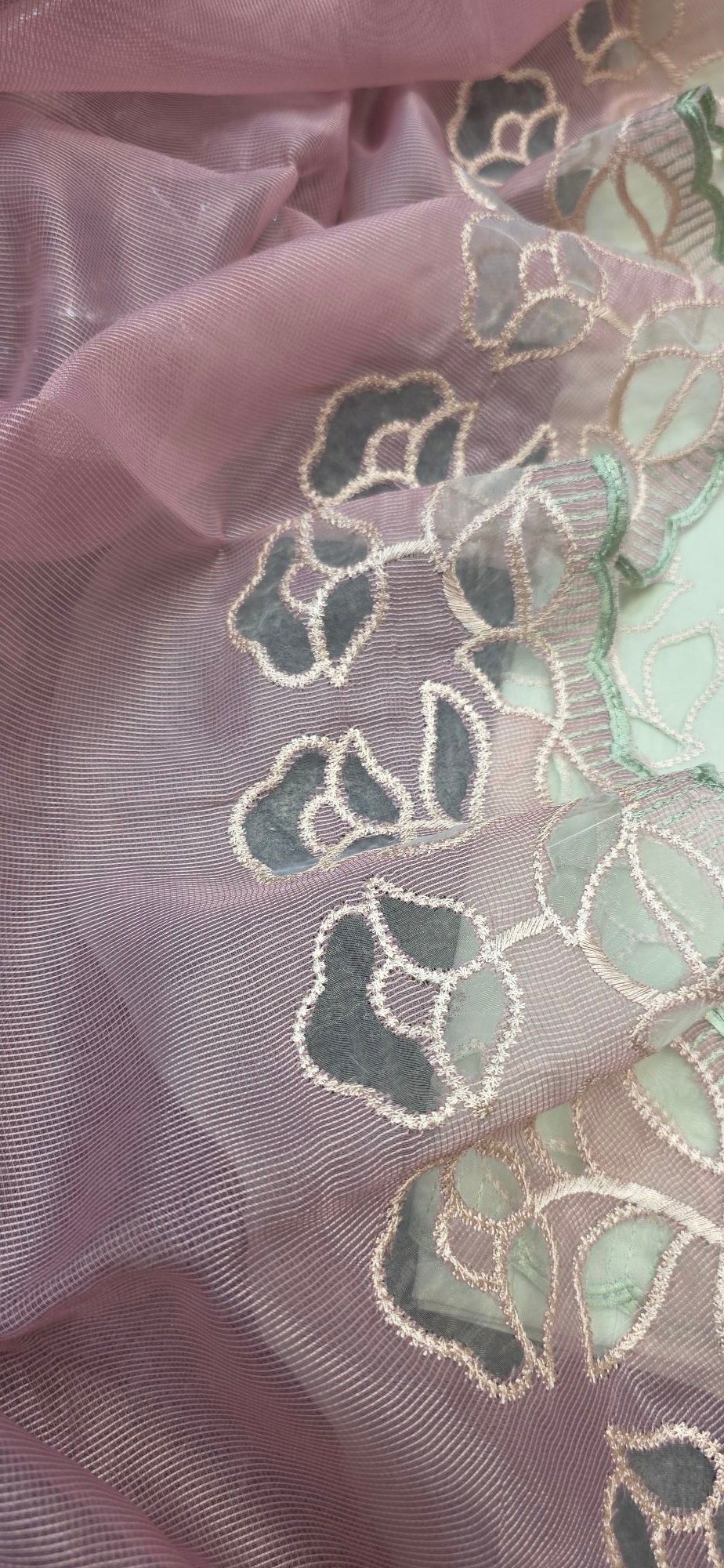 Pure Mul Cotton Embroidered Dress - Image 3