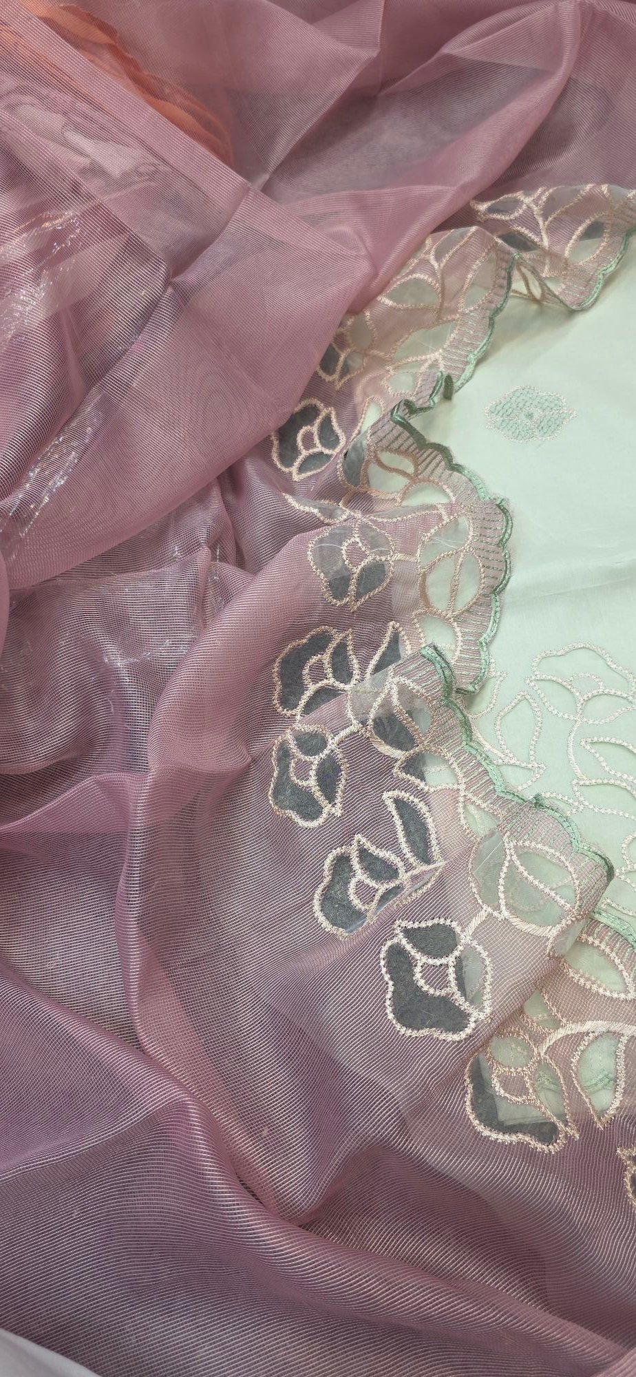Pure Mul Cotton Embroidered Dress - Image 4