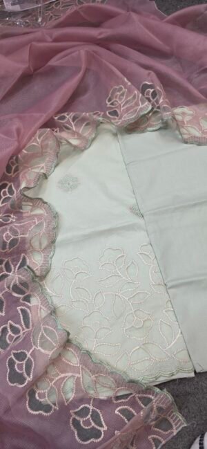 Pure Mul Cotton Embroidered Dress