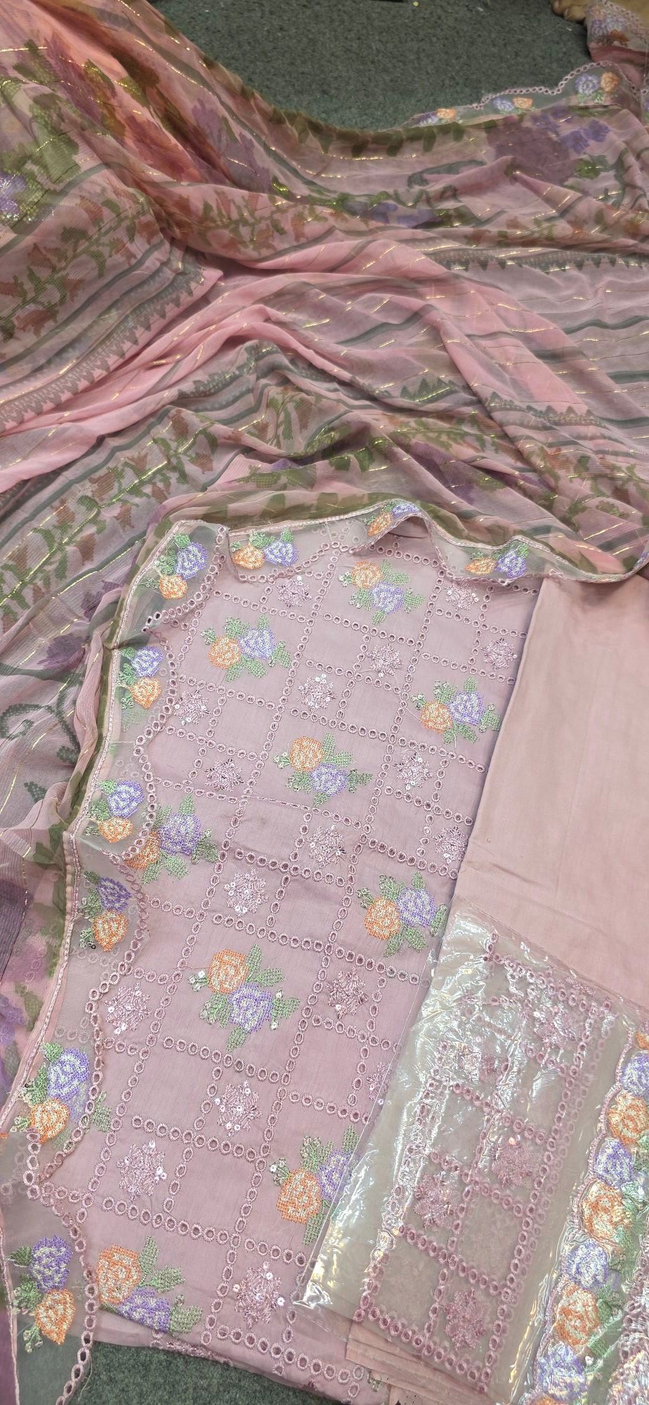 Pure Mul Cotton Embroidered Dress - Image 5