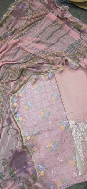 Pure Mul Cotton Embroidered Dress