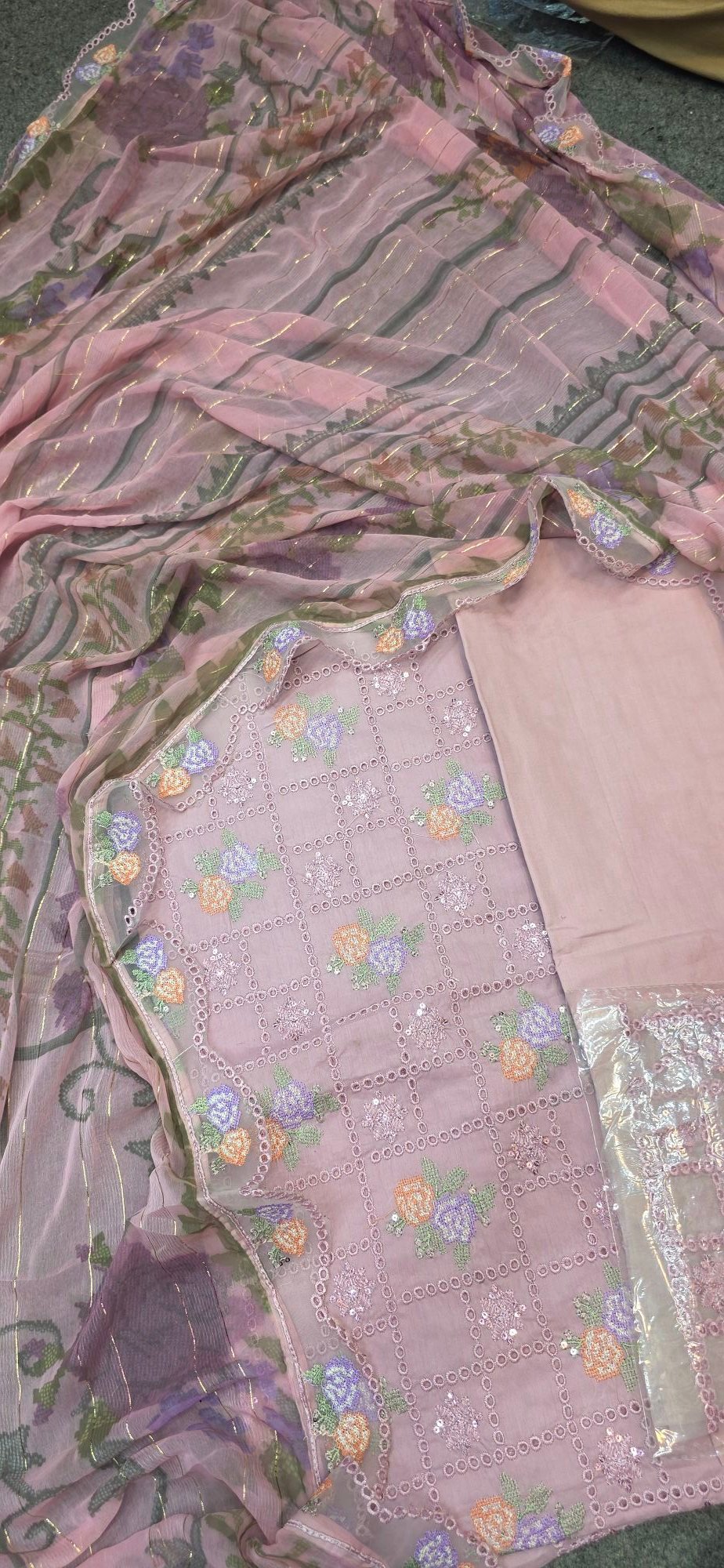 Pure Mul Cotton Embroidered Dress