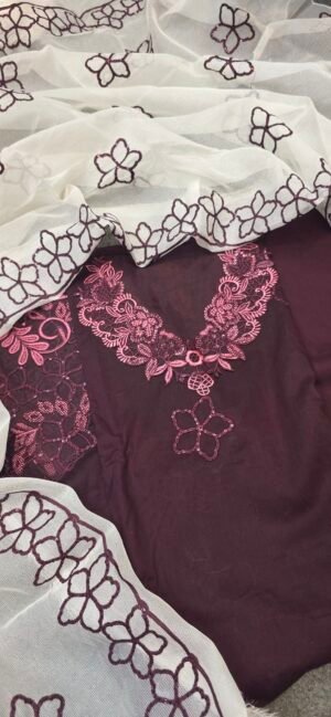 Pure Mul Cotton Embroidered Dress