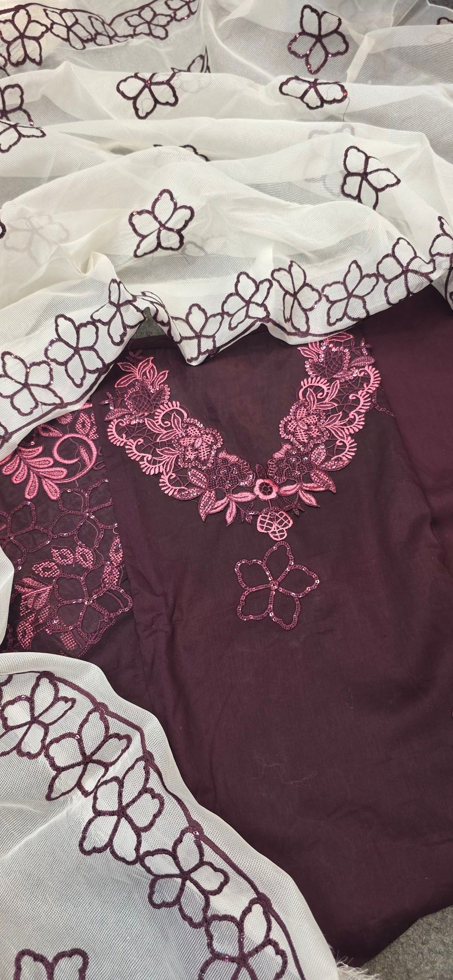 Pure Mul Cotton Embroidered Dress