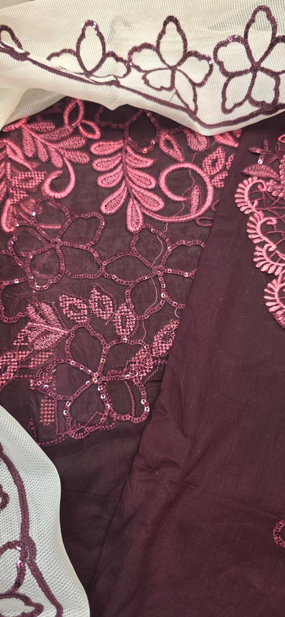 Pure Mul Cotton Embroidered Dress - Image 4