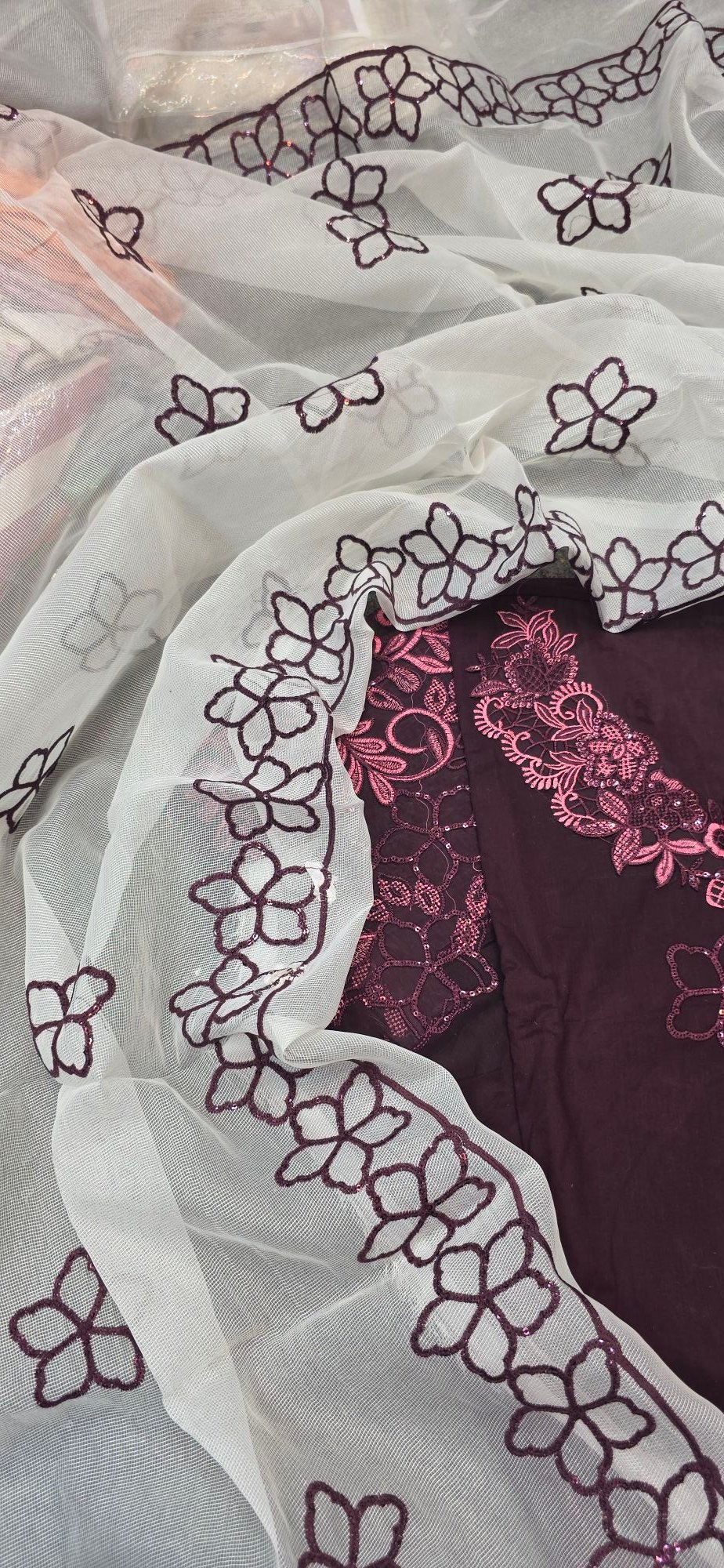 Pure Mul Cotton Embroidered Dress - Image 3