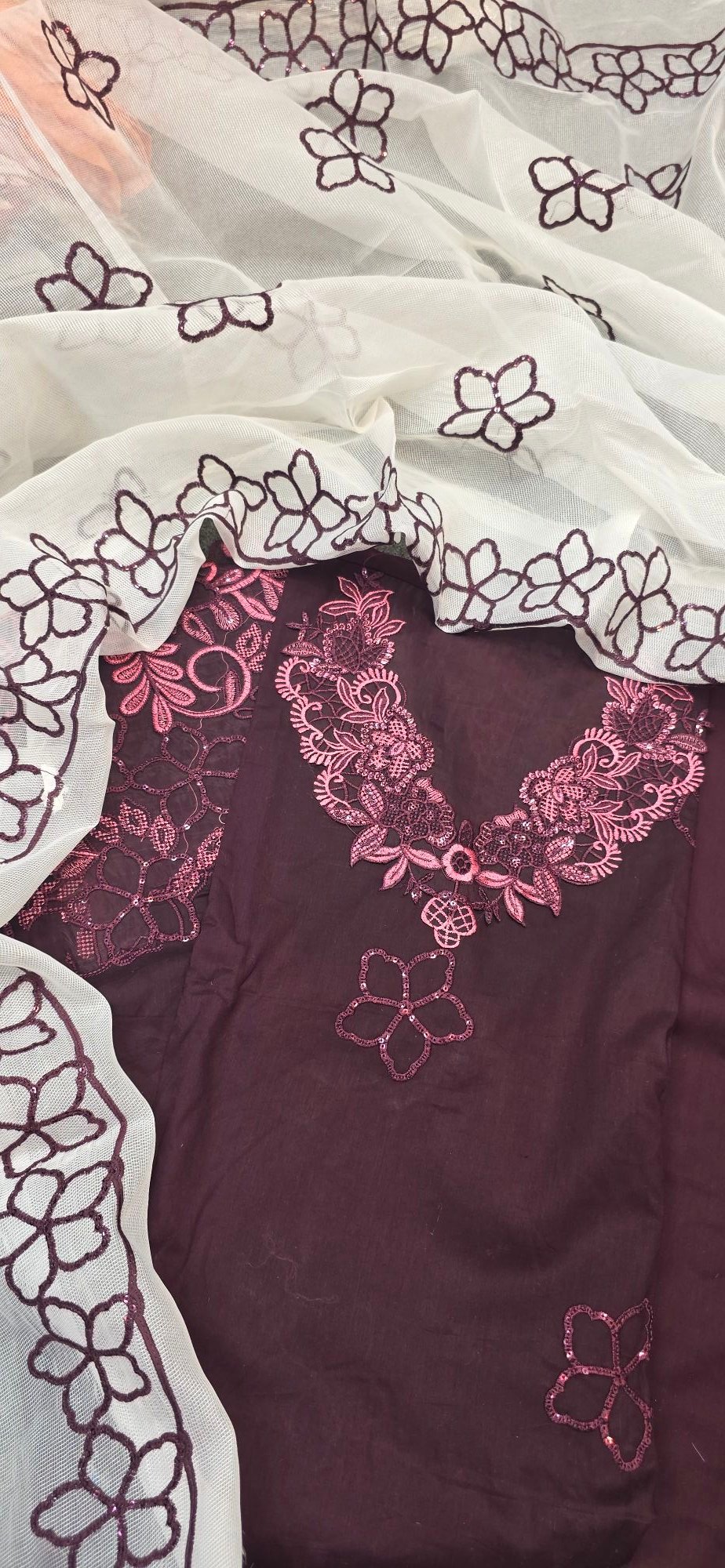 Pure Mul Cotton Embroidered Dress - Image 6
