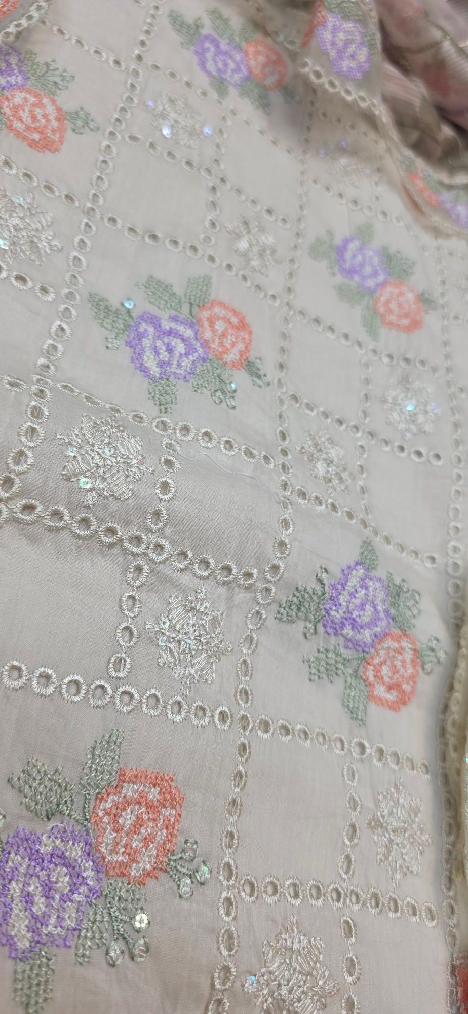 Pure Mul Cotton Embroidered Dress - Image 2