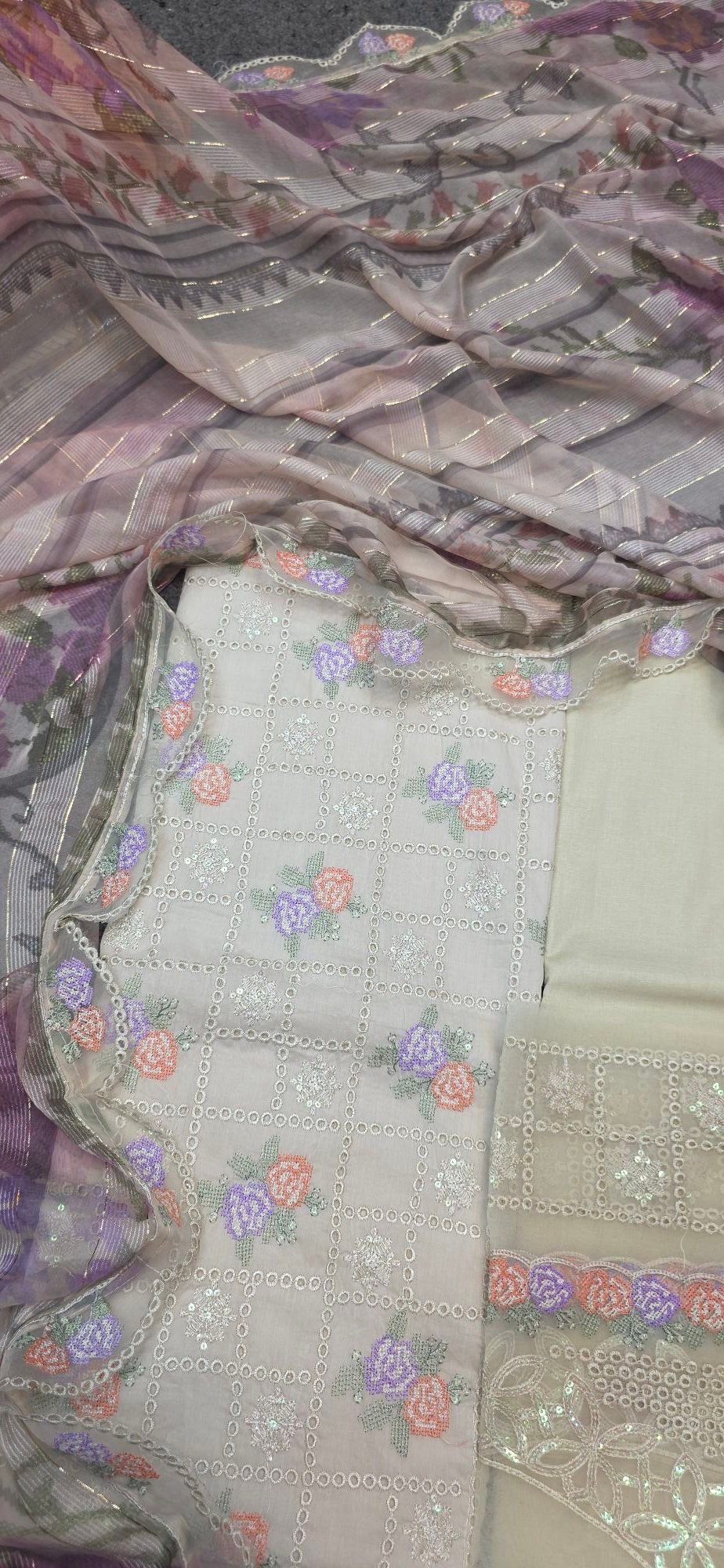 Pure Mul Cotton Embroidered Dress - Image 5