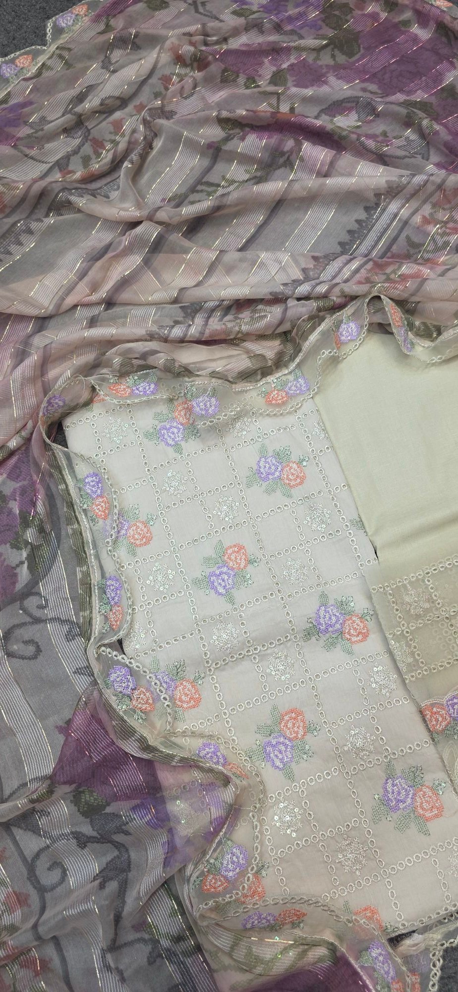 Pure Mul Cotton Embroidered Dress