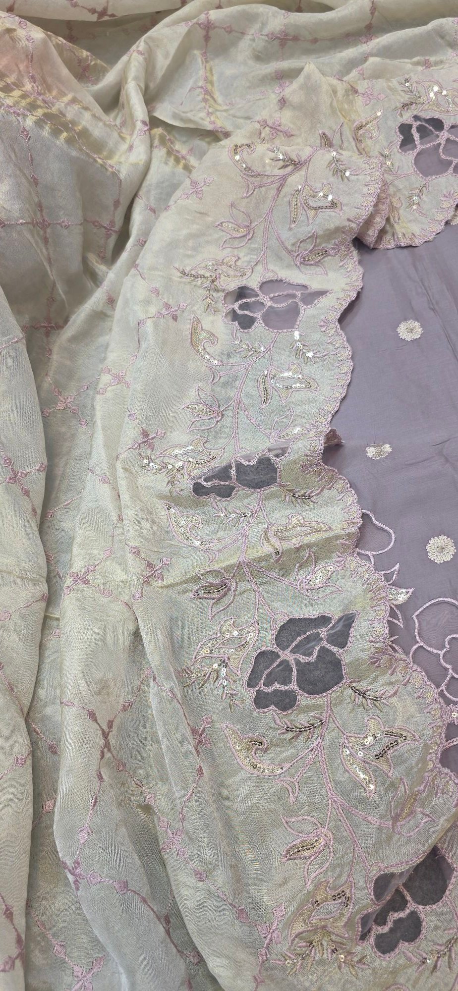 Pure Mul Cotton Embroidered Dress - Image 4