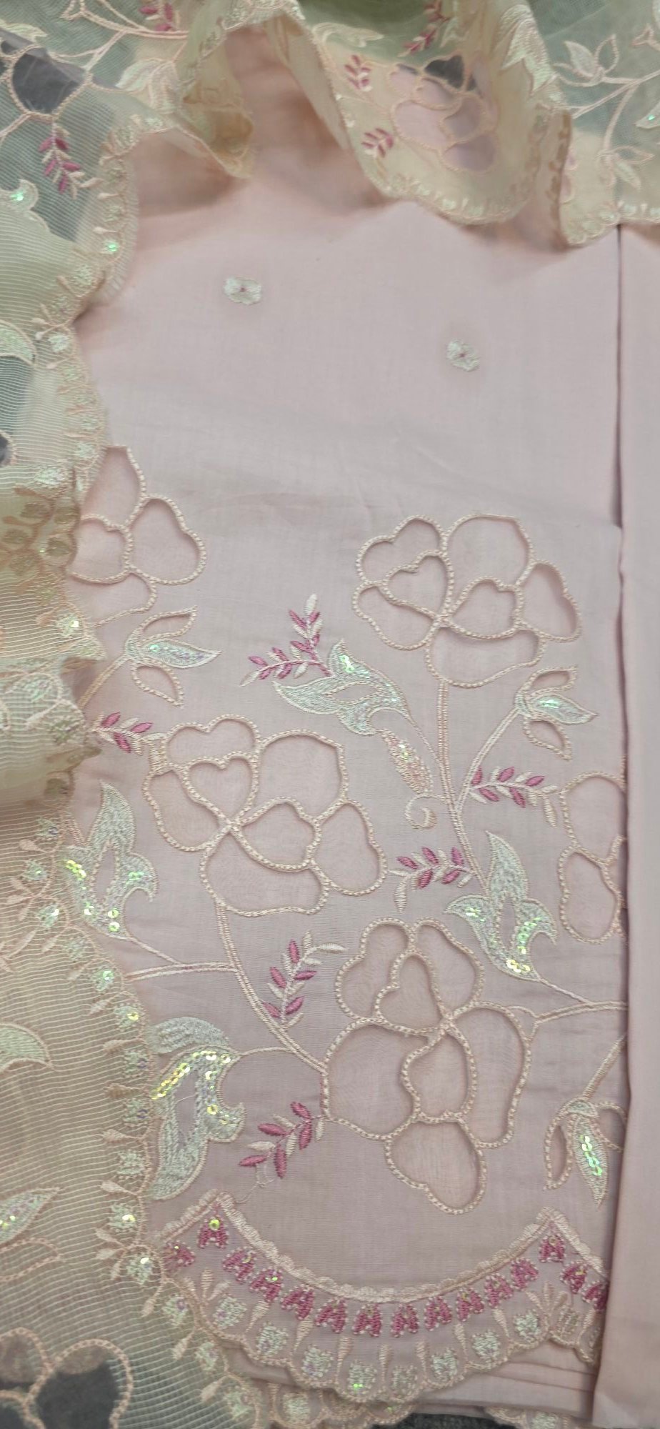 Pure Mul Cotton Embroidered Dress - Image 2