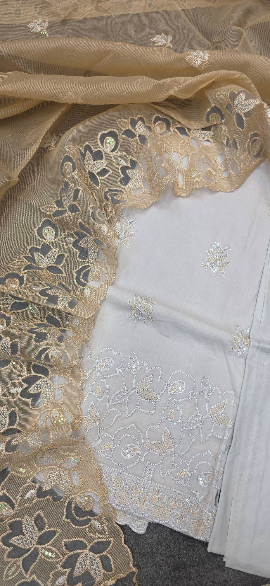 Pure Mul Cotton Embroidered Dress - Image 4
