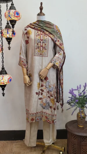 Kalamkari Crepe Silk Stitched Dress