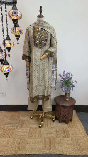 Kalamkari Crepe Silk Stitched Dress