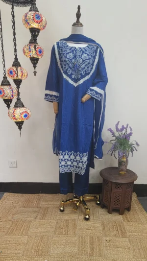 Ajrakh Crepe Silk Stitched Dress