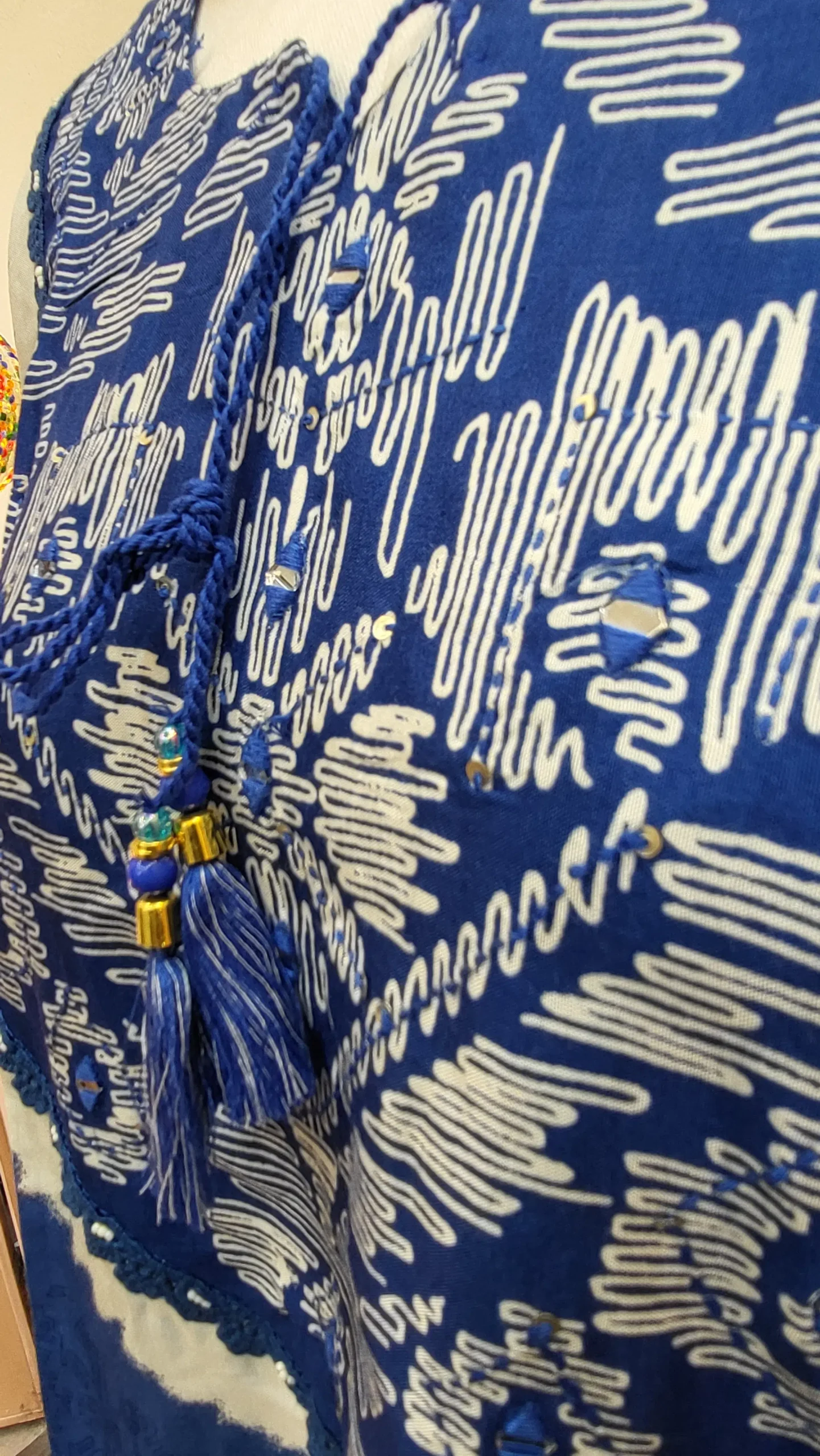 Ajrakh Crepe Silk Stitched Dress - Image 2
