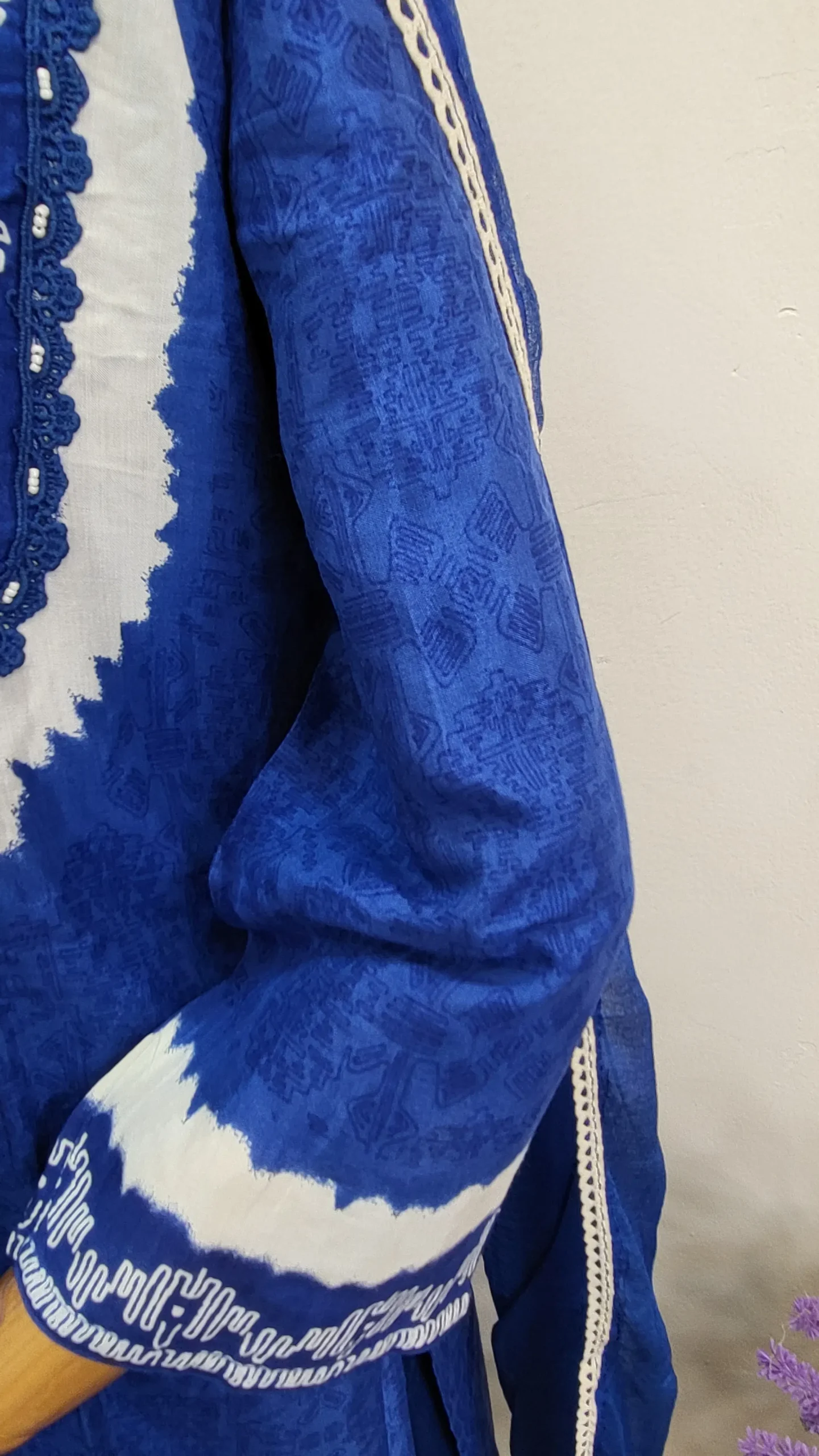 Ajrakh Crepe Silk Stitched Dress - Image 3