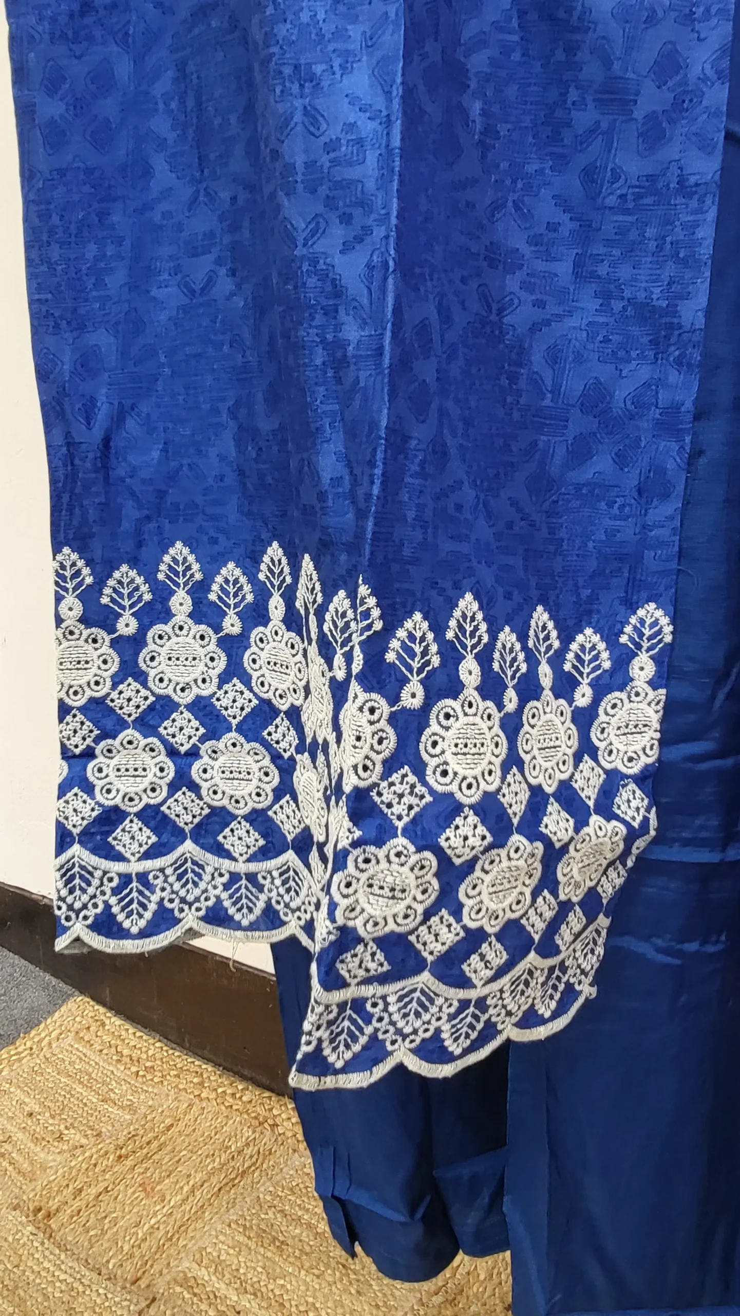 Ajrakh Crepe Silk Stitched Dress - Image 4