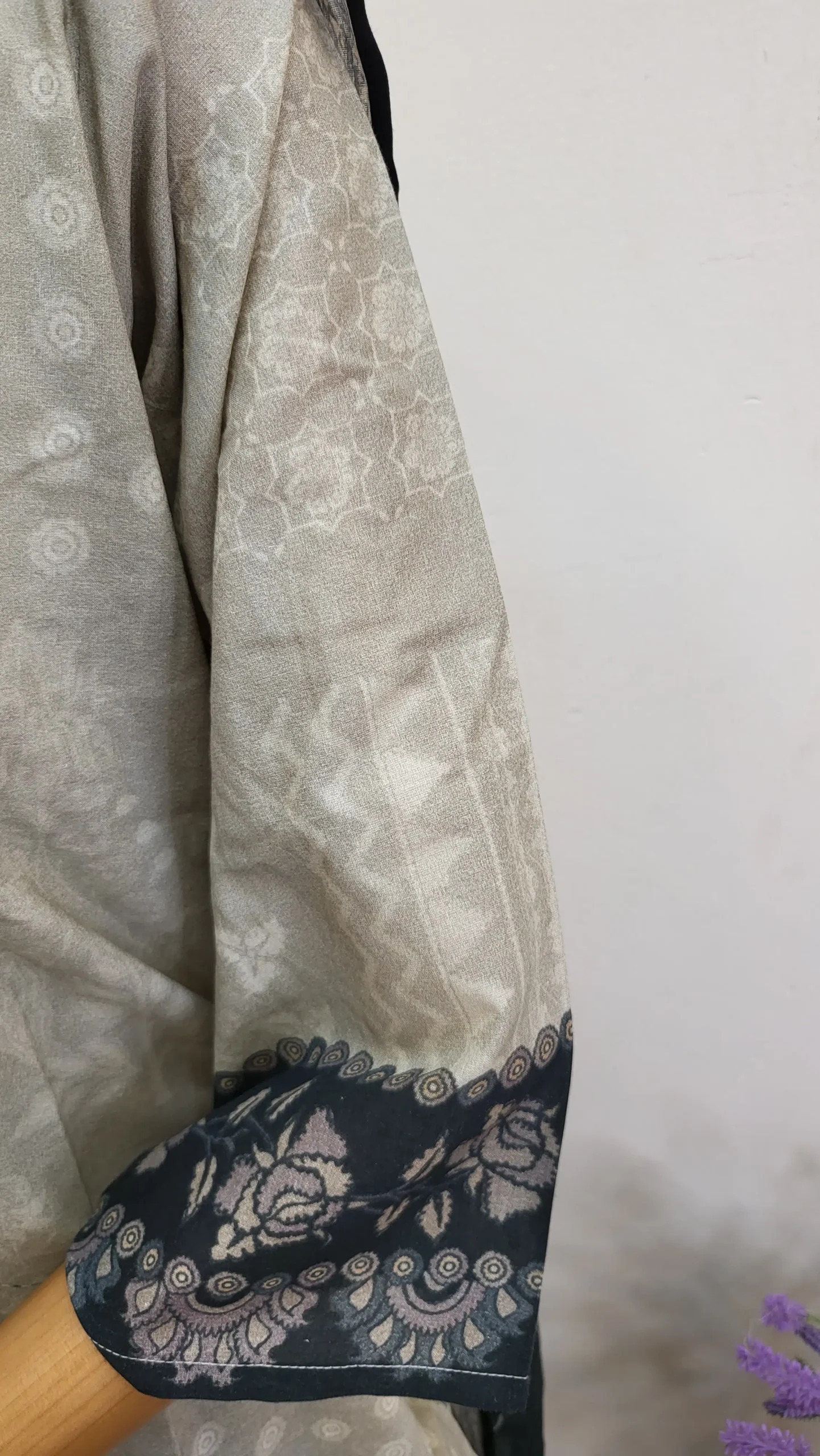 Ajrakh Crepe Silk Stitched Dress - Image 3