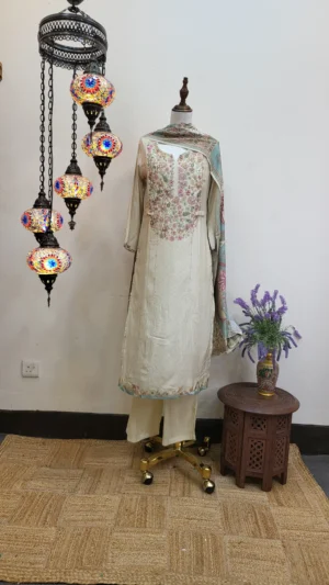 Kalamkari Crepe Silk Stitched Dress