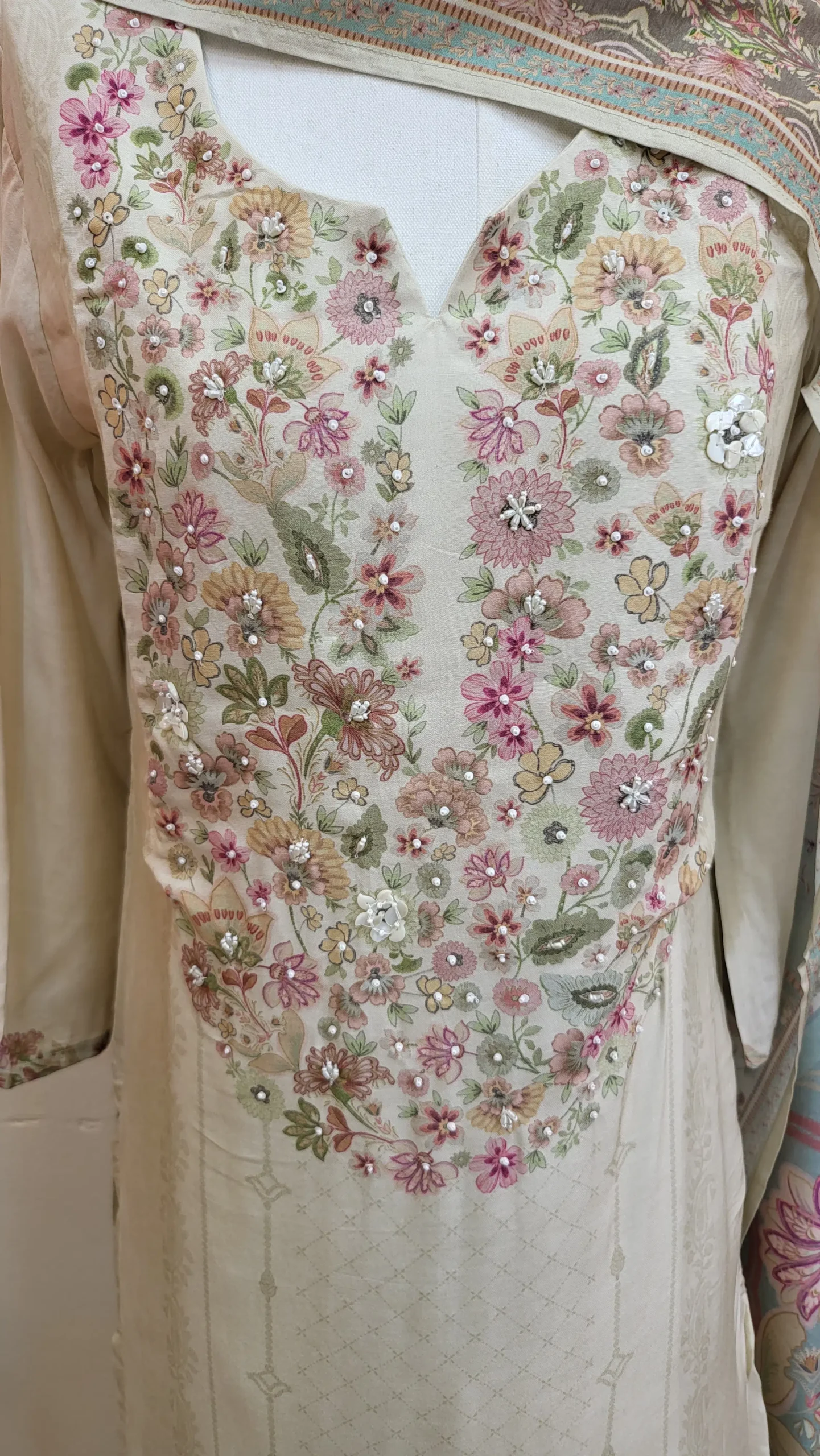 Kalamkari Crepe Silk Stitched Dress - Image 2