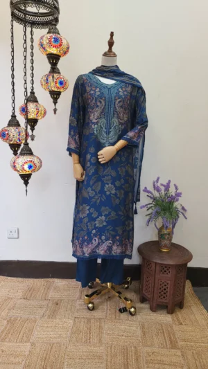 Kalamkari Crepe Silk Stitched Dress