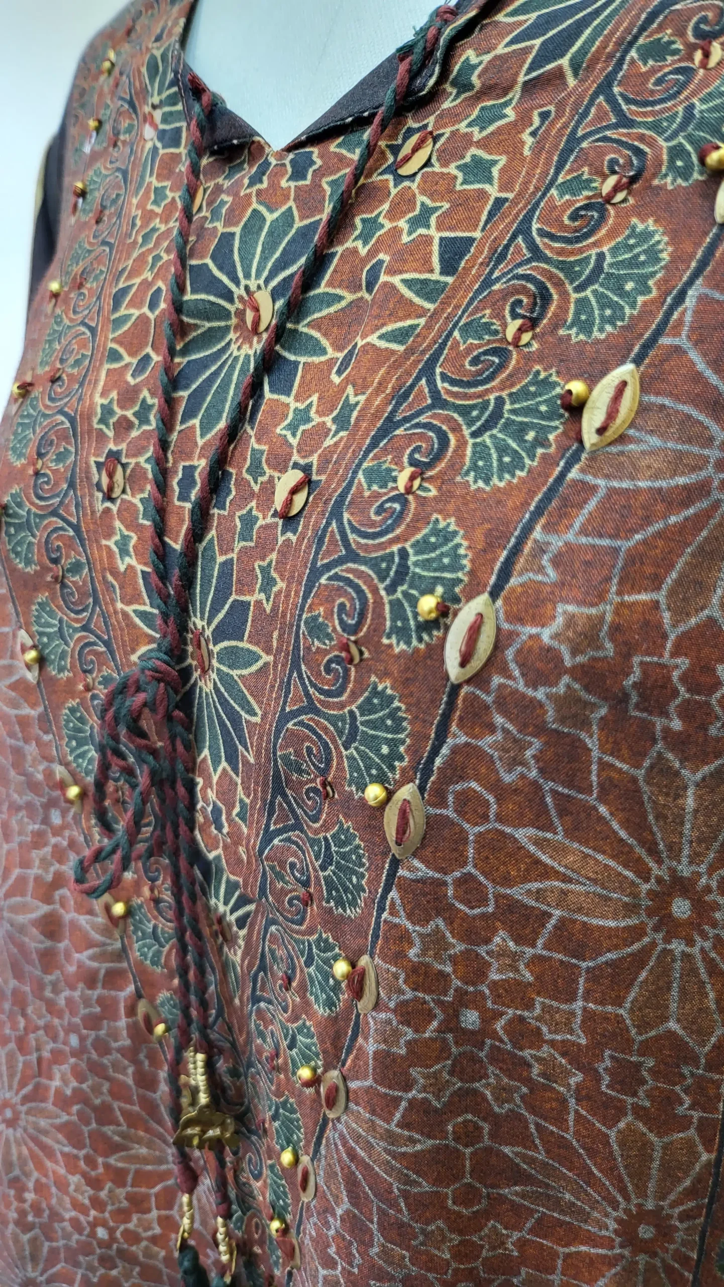 Ajrakh Crepe Silk Stitched Dress - Image 3