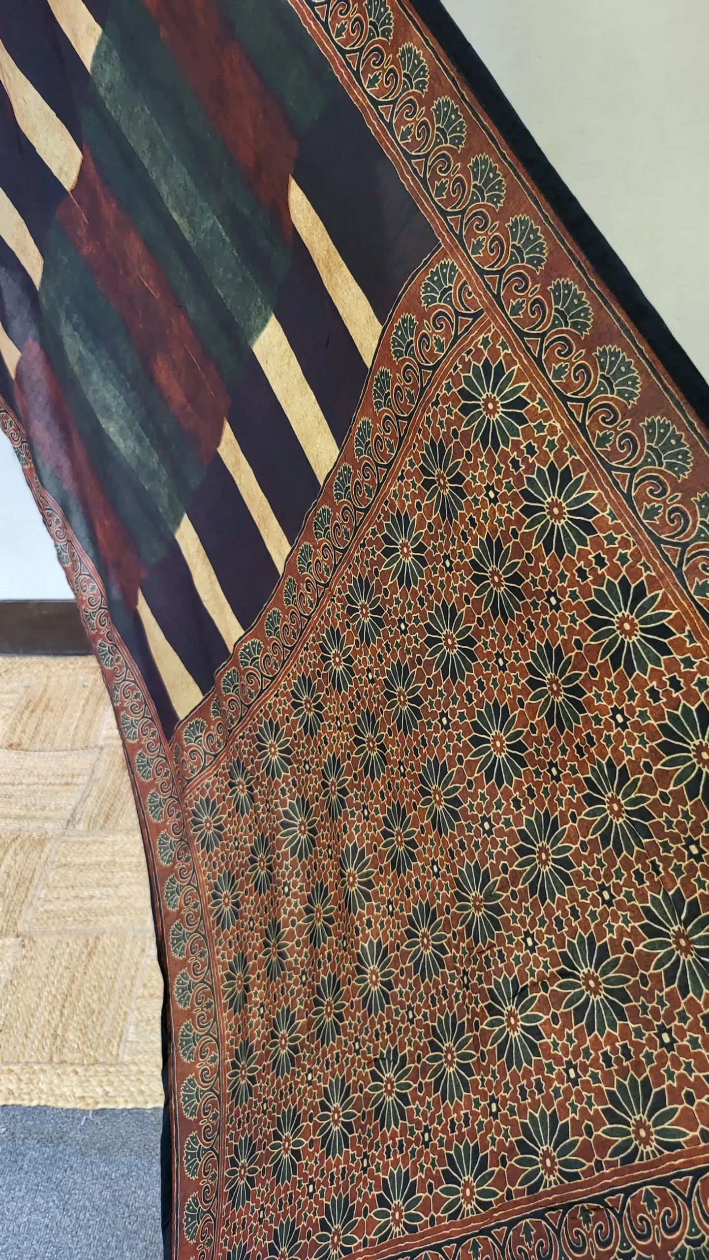 Ajrakh Crepe Silk Stitched Dress - Image 6