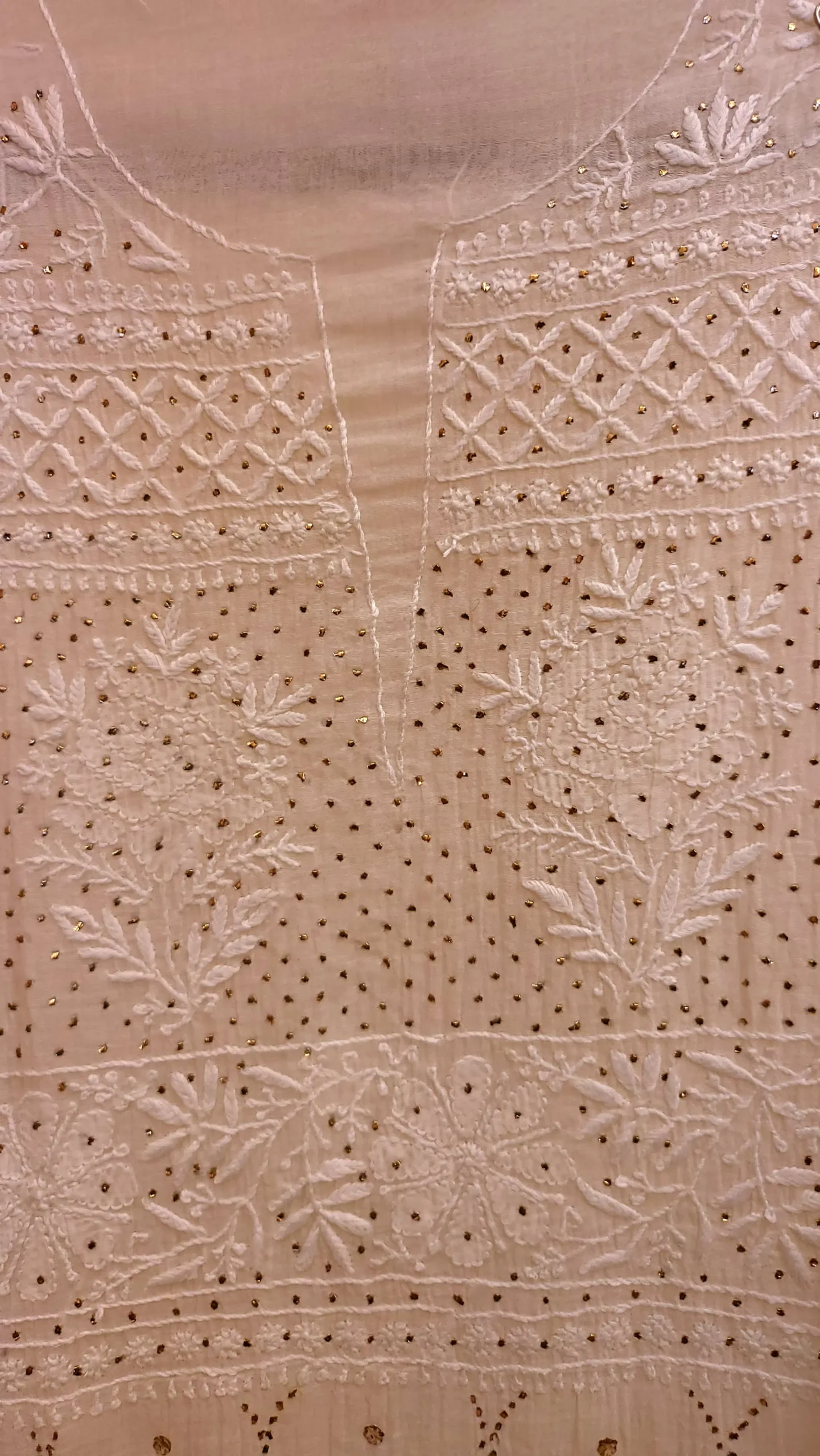 Designer Mul-Chanderi Chikankari Anarkali - Image 3