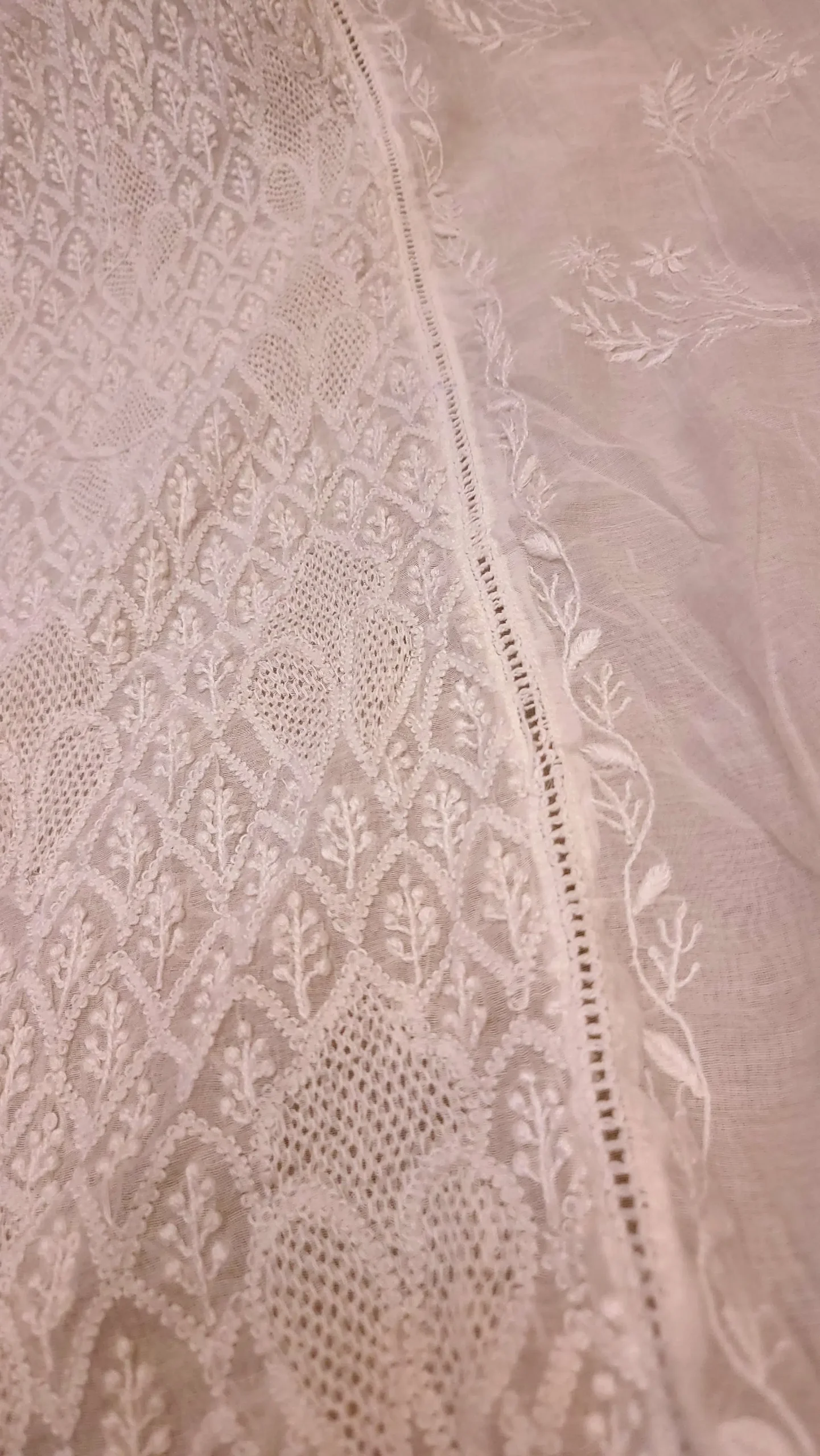 Designer Mul-Chanderi Chikankari Dress - Image 2