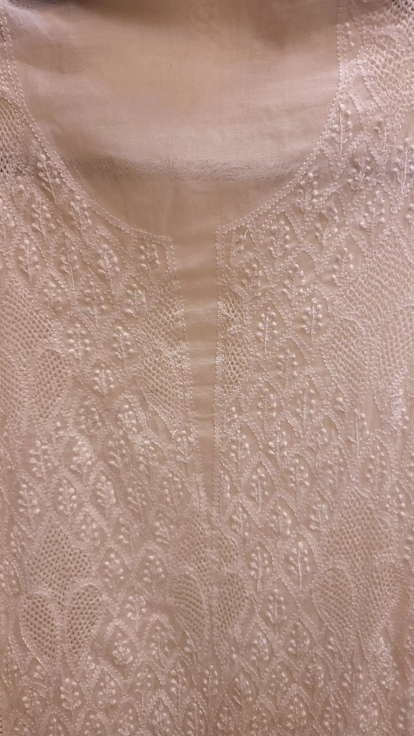 Designer Mul-Chanderi Chikankari Dress - Image 3