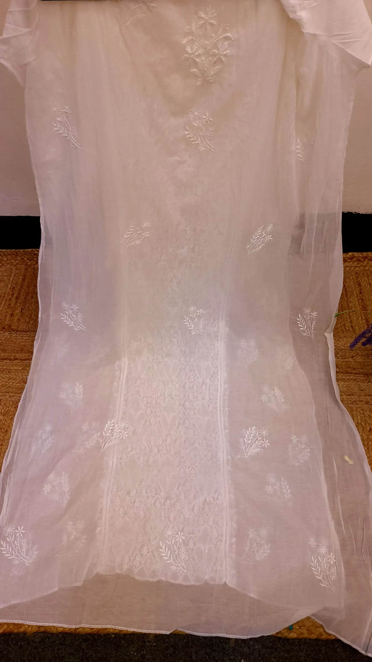 Designer Mul-Chanderi Chikankari Dress - Image 5