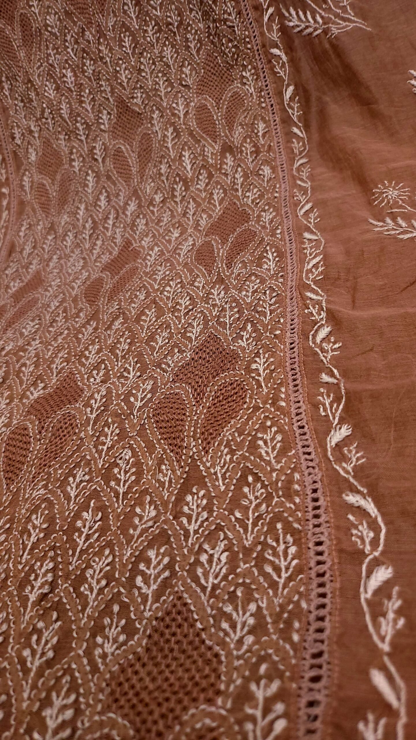 Designer Mul-Chanderi Chikankari Dress - Image 2